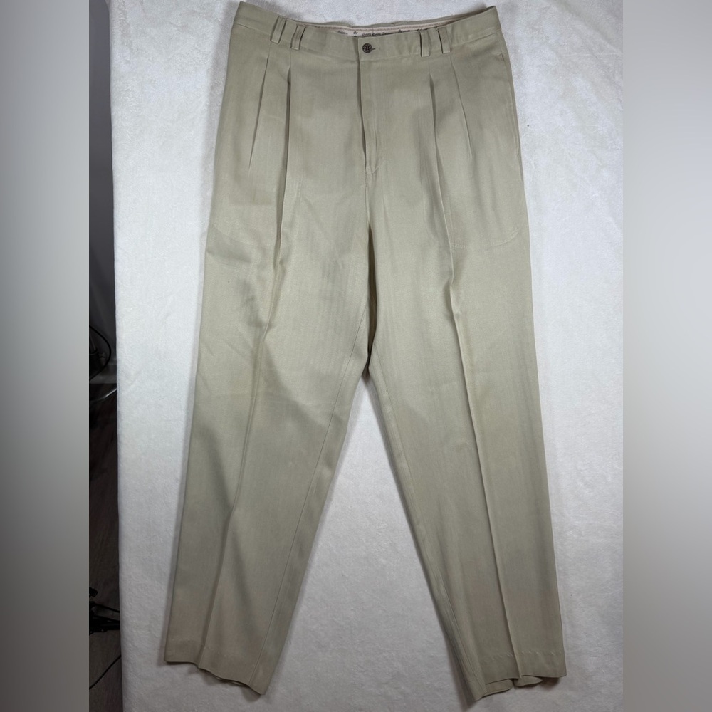 Tommy Bahama 100% Silk 38W 33L Light Beige Lightweight  Dress Pants Slacks